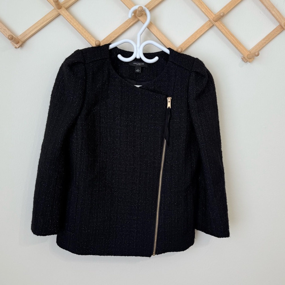 Ann Taylor Wool Blend Tweed Blazer Jacket